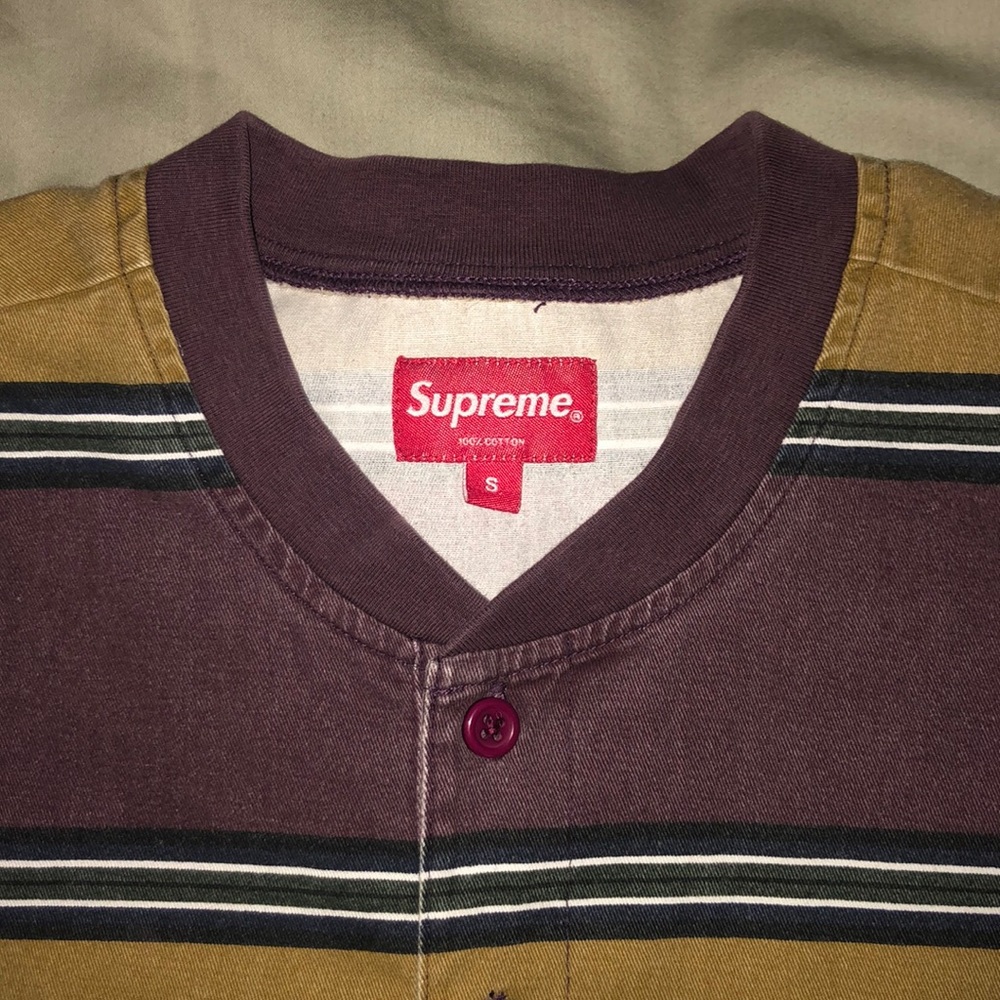 Supreme Twill Striped Henley size SMALL